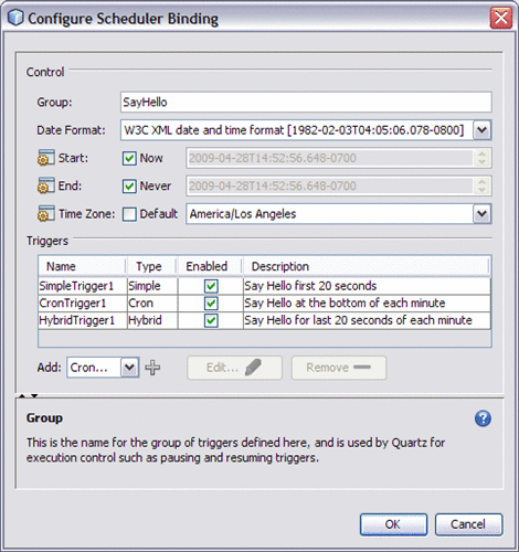 Image shows the Configure Scheduler Binding Wizard