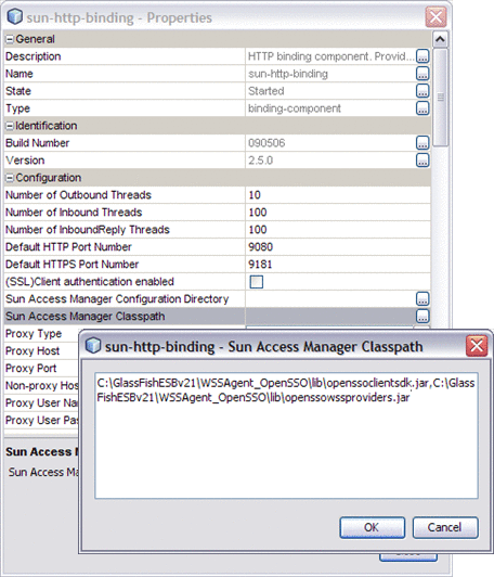 Image shows the HTTP Binding Component Properties Editor
as described in context