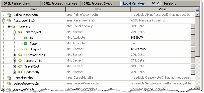 Local Variables window