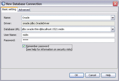 Figure shows the New Database Connection dialog
box.