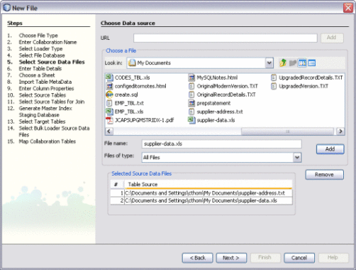 Figure shows the Choose Data Source window of
the Data Integrator Wizard.