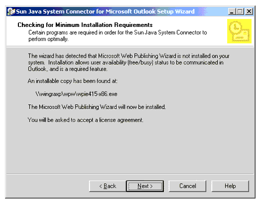 Setup Wizard: Checking for Minimum Installation Requirements