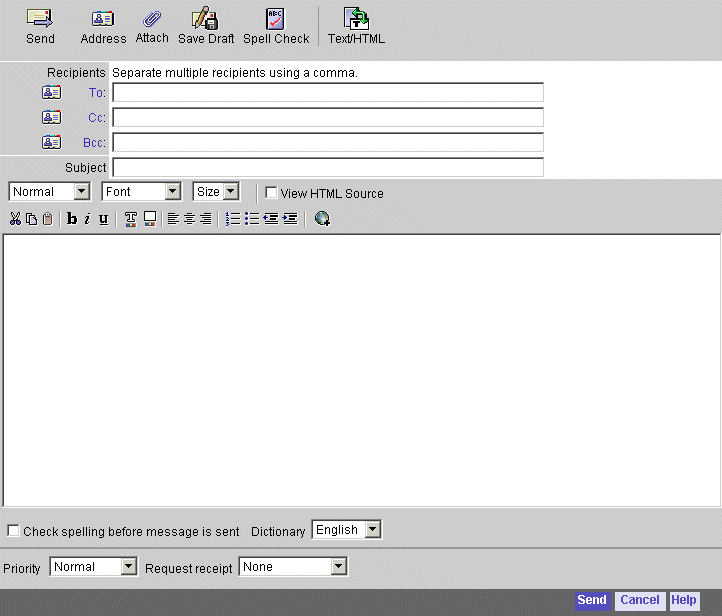  Message Composition window