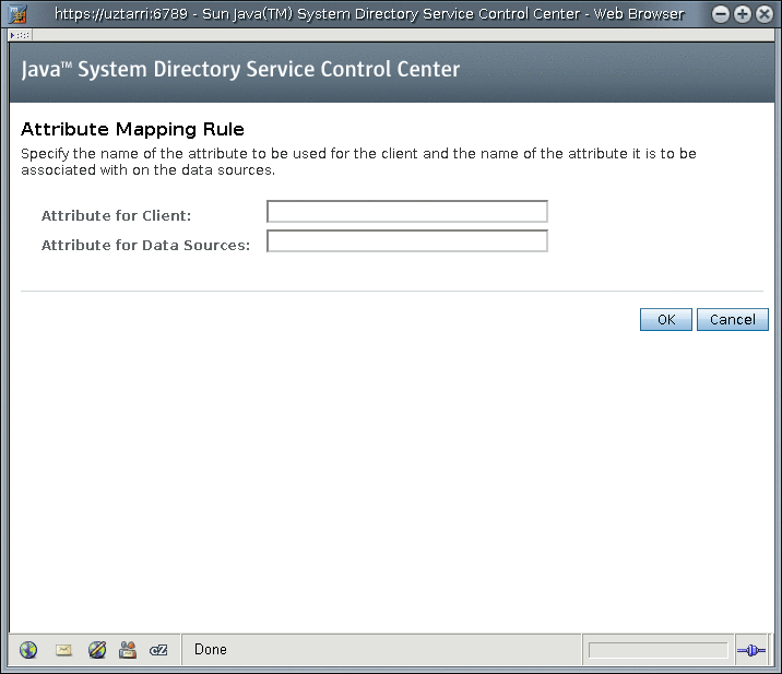 Illustrates how to map attributes using the Directory Service Control Center.