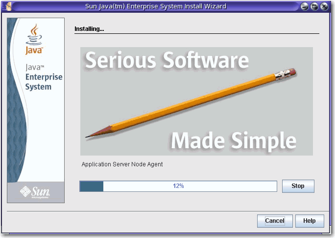 Screen capture of the Installing page.