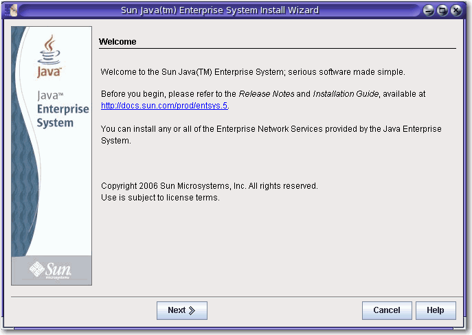 Screen capture of the Welcome page.