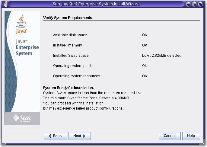 Screen capture of the Verify System Requirements page.