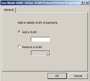 Gráfico que muestra el diálogo Propiedades de Sun Multiple VLAN Protocol Driver (Controlador del protocolo VLAN múltiple de SUN)