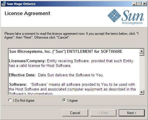 License Agreement 페이지를 나타내는 그림