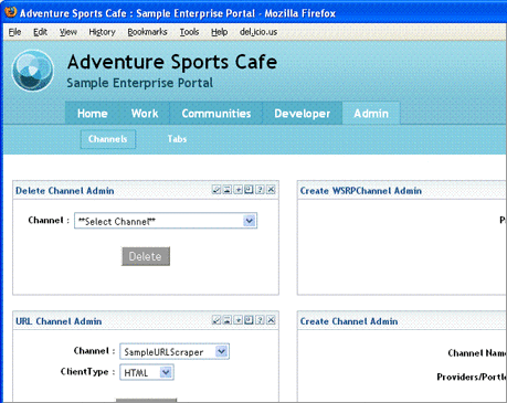 This is a screen shot of the Enterprise Sample Admin
tab.