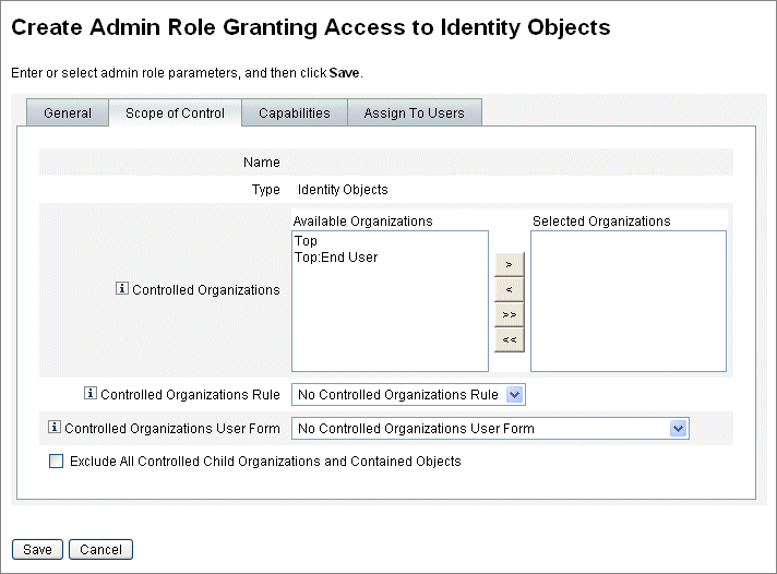 You can include and exclude one or more objects from an admin role.