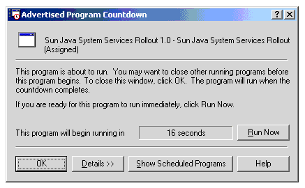 A User’s Countdown Dialog Box