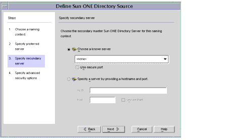 Specify a secondary Directory Server.