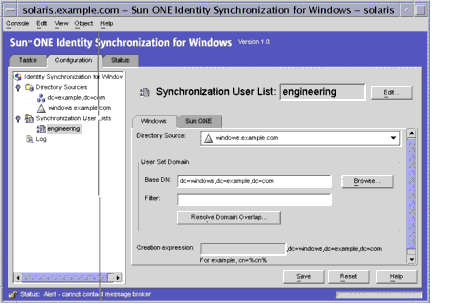 Create Synchronization User List for all directory sources in network, except Directory Server.