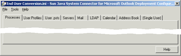 Deployment Configuration Program: Configuration Window