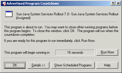 A User's Countdown Dialog Box