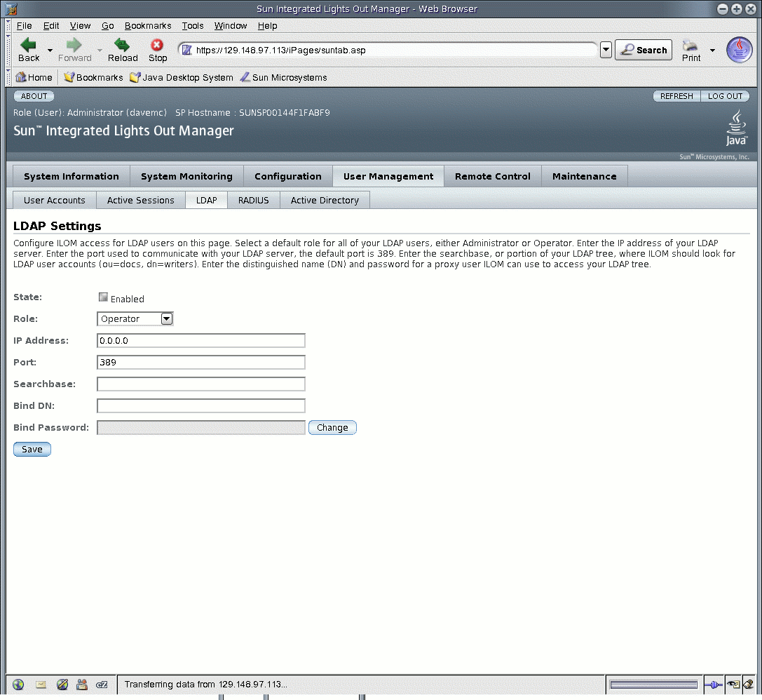 Graphic showing LDAP Settings page