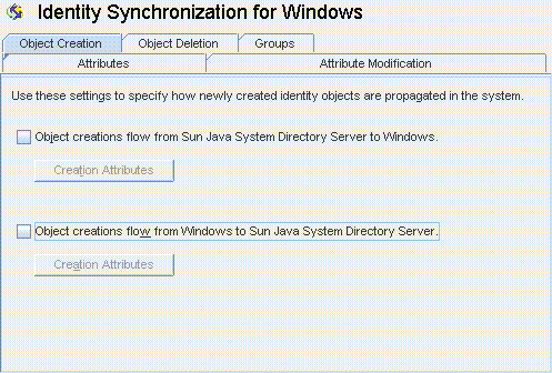 Use this panel to specify new creation attributes and
to configure how creations will flow between systems.