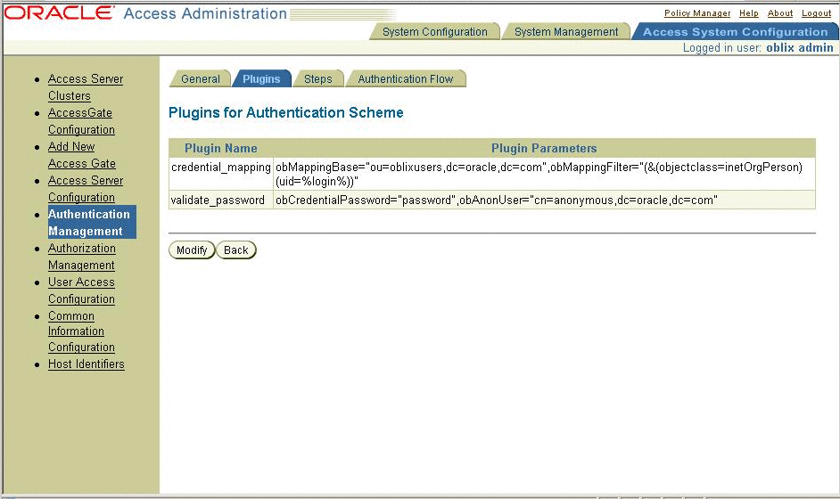 Plug-ins for Authentication Scheme