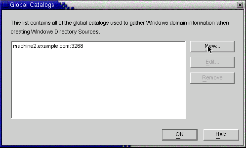 新しい Active Directory グローバルカタログを作成します。