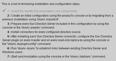 このパネルには、実行する必要のある残りのインストールおよび設定の手順が表示されます。