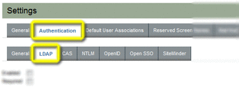 LDAP Authentication Settings tab