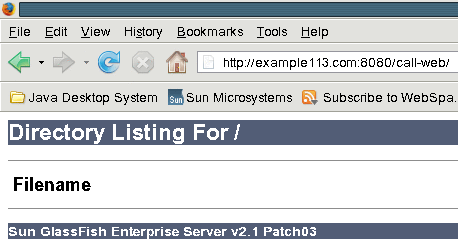 Verifying if the call WAR is deployed successfully