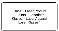 Graphique illustrant l’avis de conformité des appareils laser de classe 1