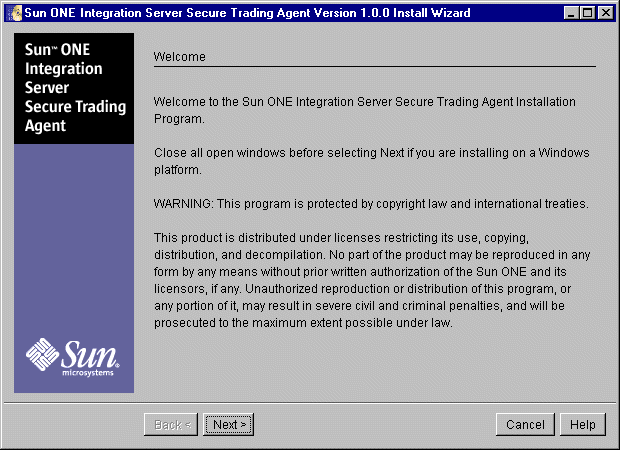 Screen capture displaying the installer Welcome screen.
