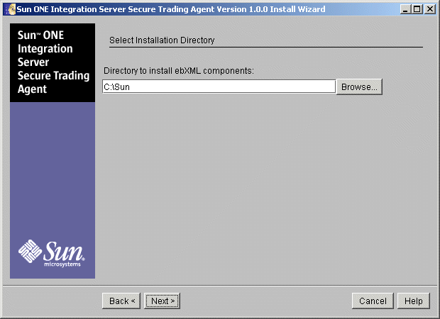 Screen capture displaying the installer screen that specifies the installation directory.
