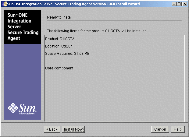Screen capture displaying the installer screen listing items to install and prompting you to begin the installation.
