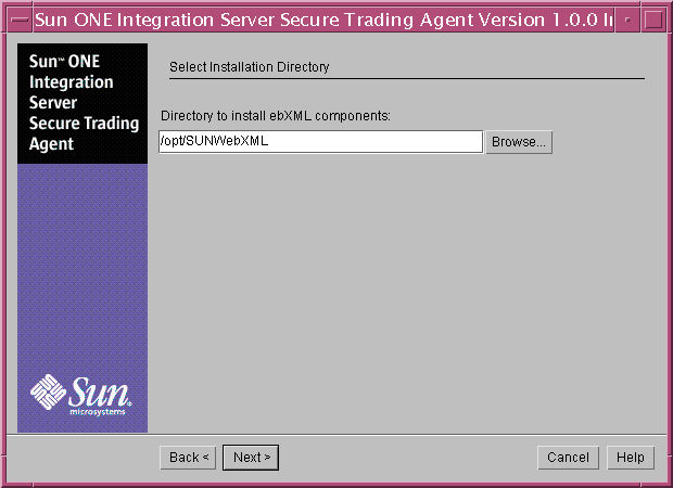 Screen capture displaying the installer screen that specifies the installation directory.
