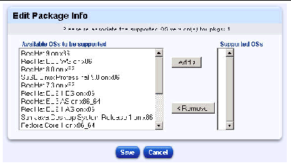 This figure show the Edit Package Info Window