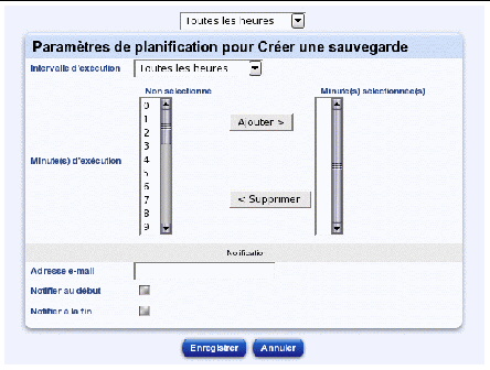 Cette copie d'&eacute;cran illustre un tableau d'ordonnancement des t&acirc;ches. Il contient les boutons Enregistrer et Annuler. 