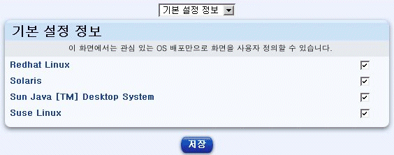 �� ��ũ������ AllStart ȭ�鿡 ǥ���� OS ������ �����ϴ� ���̺��� �����ݴϴ�. ���� ������ Red Hat Linux �� Sun Java Desktop System(SJDS)�̸� ǥ�õ� ��ư�� ���� ��ư�Դϴ�. 