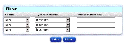 Cette figure illustre la fenêtre Filtrer