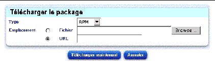 Cette figure illustre la fenêtre Télécharger le package