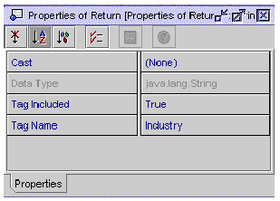 Screenshot of Output Document Element Properties dialog box, showing the Tag Name property.
