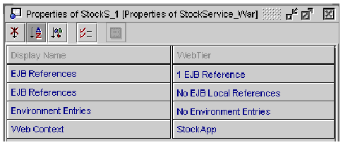 Screenshot of Web service WAR properties showing the Web Context property.