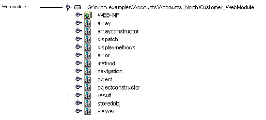Screenshot showing the web module node expanded in the Explorer.