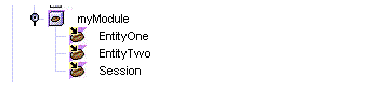 Section of IDE's Explorer window showing the EJB module node.
