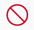 The international symbol for prohibited; a red circle with a diagonal slashrunning through it.
