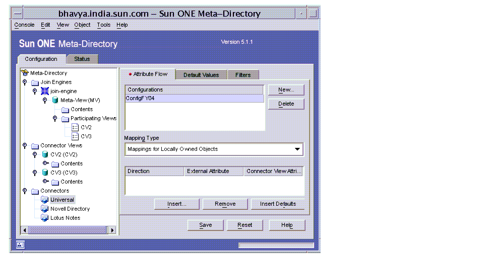 Figure displays the options of the ’Attribute Flow’ tab.