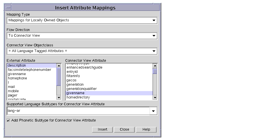 Figure displays the default values of the Insert Attribute Mappings.