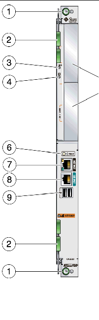 Figure showing the Sun Netra CP3220 Quad-Core Blade Server.