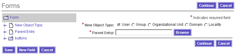 Opening a form: Example Default Create Form