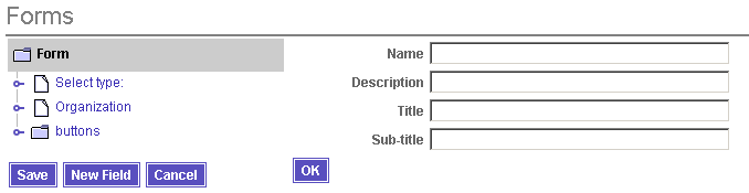 Use this page to specify information used to identify the new form.