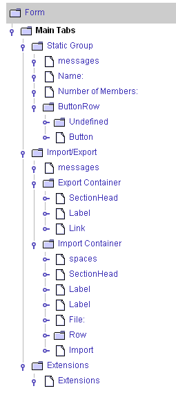 Expanded view of a Form tree