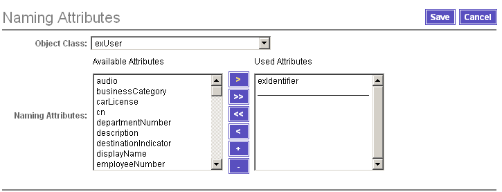 Example: Using the Naming Attributes selection tool.