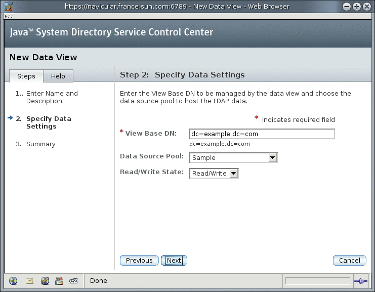 Illustration of the New Data View wizard.